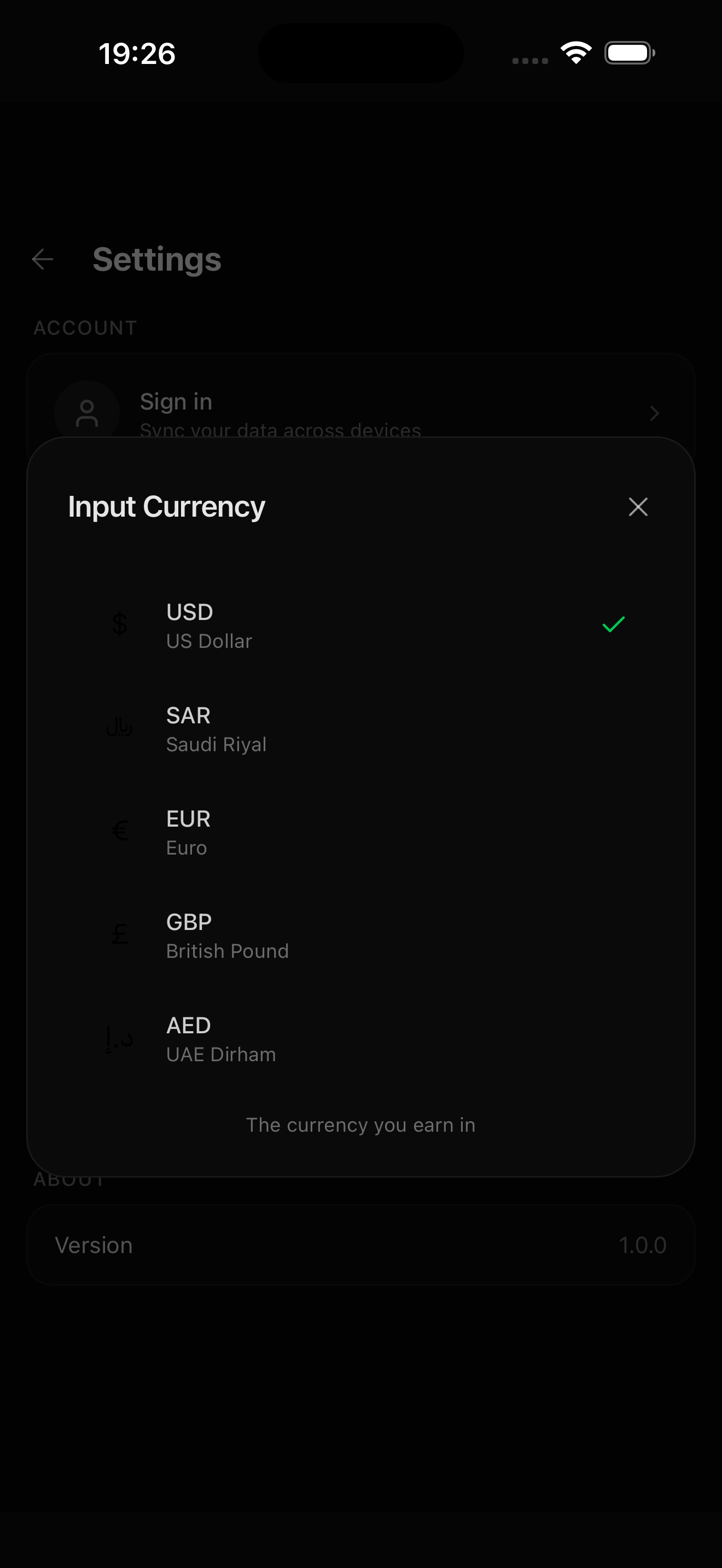 Input Currency